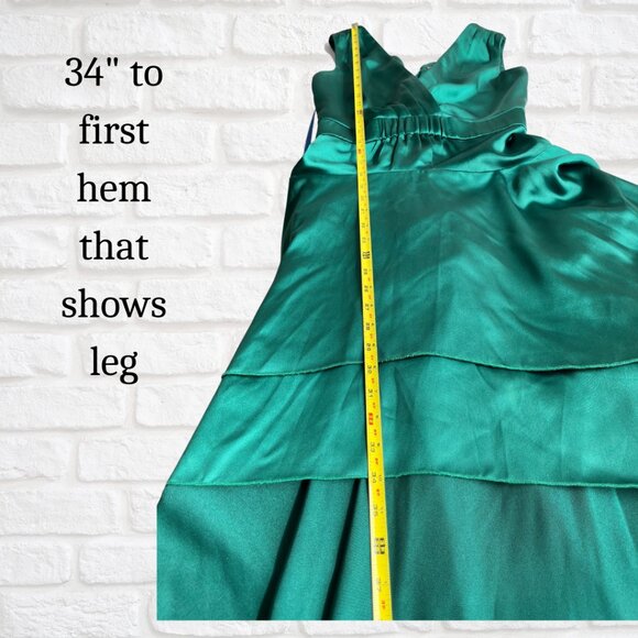 Custom Tailored Green Evening Gown by Yaly Couture Elegant Formal Dress Medium - Picture 8 of 10